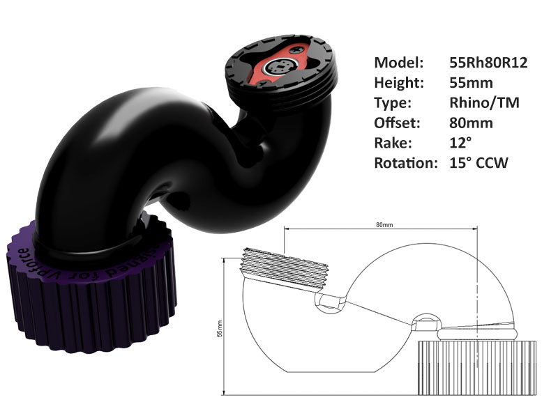 Joystick Extension for Rhino 55 x 80 (12° Rake) - Click Image to Close