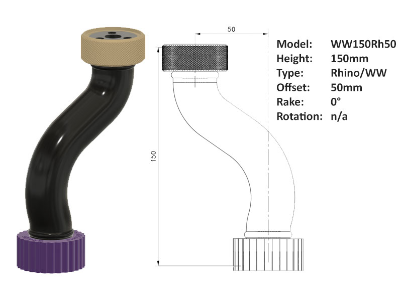 Joystick Extension for Rhino 150x50 Winwing Grip - Click Image to Close