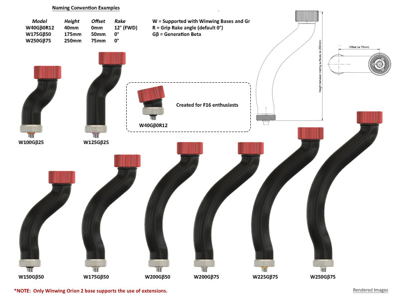 Joystick Extension: for Winwing Orion 2
