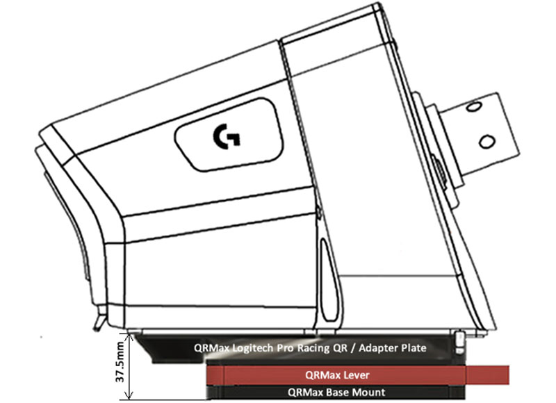QRMax Logitech Pro Racing Wheelbase Quick Release Plate Kit