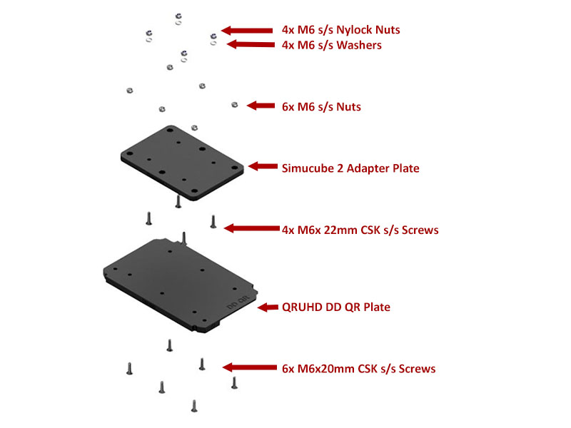 QRUHD Simucube 2 Mount Wheel Quick Release Plate