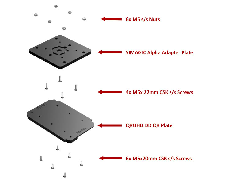 QRUHD SIMAGIC Alpha Wheel Quick Release Plate