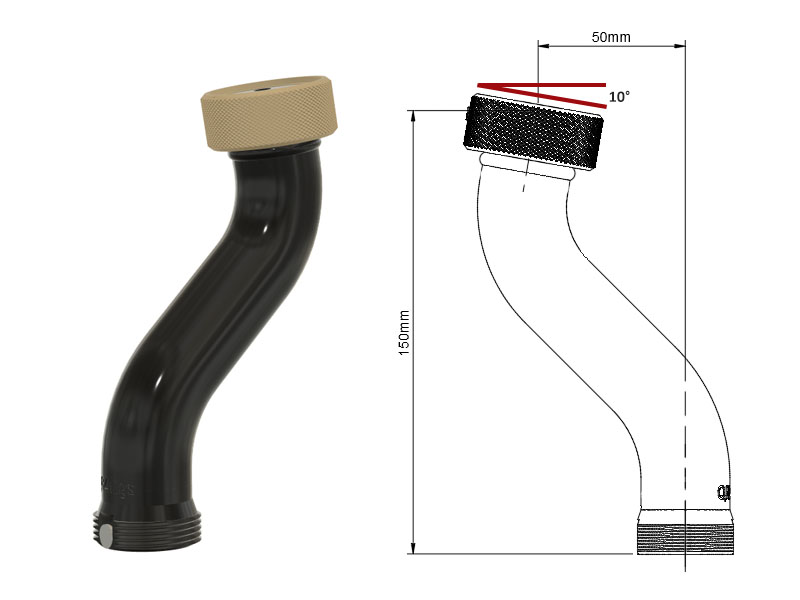 Joystick Extension for Winwing 150 x 50 Rake 10° - Click Image to Close