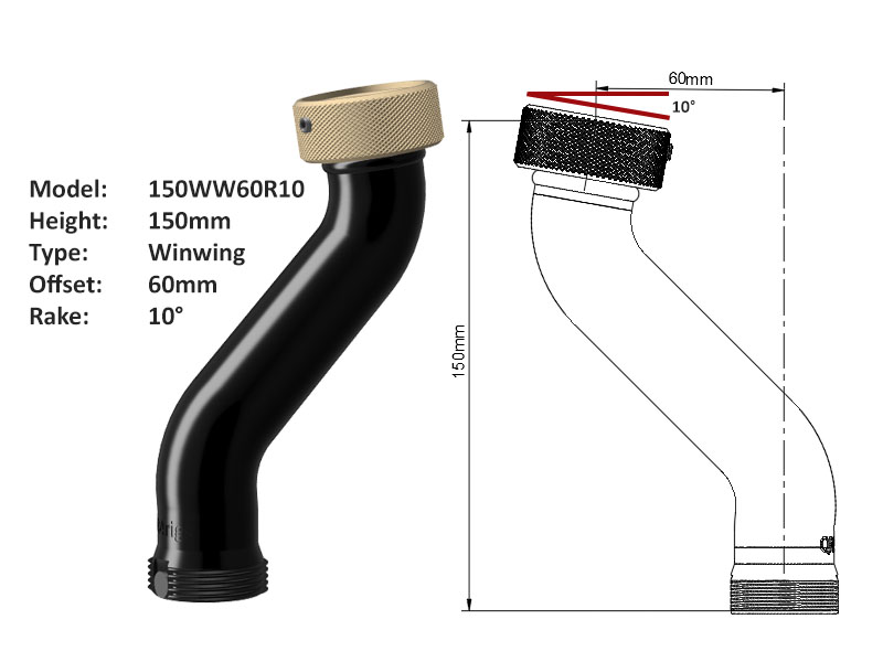 Joystick Extension for Winwing 150 x 60 Rake 10° - Click Image to Close